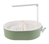 Parliky Parrot Shower Bath with Adjustable 5w Pump Automatic Dual-row Bird Tub Bath for Small and Medium Birds Pine Wood Perch 20cm Tube for Budgies and Cockatiels