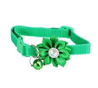 Parliky Pet Flower Collar Bell and Creative Neck Chain for Dogs and Cats for Parties and Green