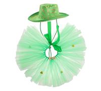 Parliky Pet Tutu Skirt Hat Set Dog Day Costume Saint Patrick's Day Pet Outfit Dog Costume Tutu Skirt