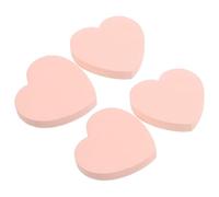 Parliky Pink Heart-shaped Memo Note Pads, 4 Books with 100 Sheets Each, Portable and Repositionable Self-adhesive Paper Notepads for Students and Office Workers at School Or Library