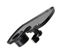 Parliky Plastic Microphone Stand Tray with Cup Holder Clamp Design for Live Streaming Easy Installation Removable Multi Purpose Rack Compatible with Sound Broadcast Equipment