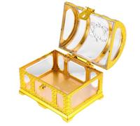 Parliky Plastic Pirate Treasure Chest Candy Storage Box Golden Chest Party Prop for Boys and