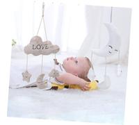 Parliky Plush Cloud and Moon Hanging Music with Wind Chime Sound Soft Crib and Stroller Hanging Rattle for Newborn Boys and Easy to Attach and Stimulate Sensory Development