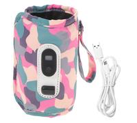 Parliky Portable 5 Gears Adjustable Design Digital Display Milk Bottle Warmer Bag Wear Resistant Oxford Cloth and Silicone Material, for Travel and Baby Bottle Heating