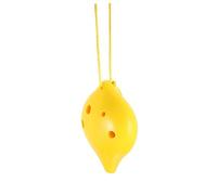 Parliky Portable 6 Hole Ocarina in Yellow Beginner-friendly Ocarina Flute Random Colored Neck Cord for Students and Children