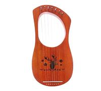 Parliky Portable 7-string Lyre Harp for Beginners Solid Wood Musical Instrument Metal Strings and Accessories for Easy Play for Music Lovers and Wood Crafts