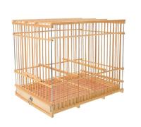 Parliky Portable Bamboo Small Bird Cage for Travel with Removable Tray Spacious Rectangular Design for Lovebirds Parakeets Finches Canaries Easy to Clean and Carry Elegant Eco-friendly
