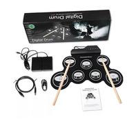 Parliky Portable Electronic Drum Kit USB Digital Roll-up Drum Set with Built-in Metronome and Beginner-friendly Silicone Pads for Practice and Quiet Home Use