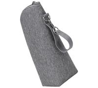 Parliky Portable Insulated Bottle Bag with Lining and Sturdy Handle Machine Washable Nursing Pouch for Milk Storage Outdoor Supply Cooler Tote for Stroller Attachment Grey