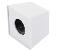 Parliky Portable White Trapezoid Cube Microphone Logo Stand Made of Abs and Sponge, Lightweight and Stable Interview Station Logo Suitable for Outdoors and Video Studios