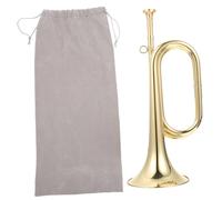 Parliky Professional Brass Bugle Trumpet for Beginners Military Style Cavalry Trumpet Wind Instrument with Accurate Timbre for Orchestra and Learning