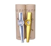 Parliky Professional Metal Kazoo with Gold and Silver Kazoos Portable Musical Instruments for Guitar and Ukulele Performance Educational Plaything for Adults