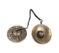 Parliky Pure Copper Handmade Meditation Bell for Yoga with High-pitched Tone Cymbals Bell Percussion Instrument for Mindfulness Sound Therapy and Spiritual Practice