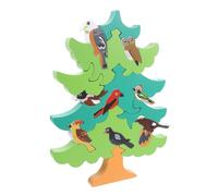 Parliky Puzzle Educational Owl and Tree Blocks for Natural Wood Material with Eye-protecting Green Background Develops Spatial Imagination and Early Learning Skills Birthday