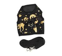 Parliky Rabbit Harness Vest Pulling Strap Bat Pattern Design for Stylish Pet Outfit