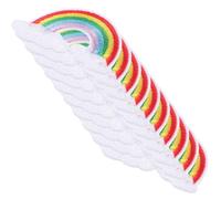Parliky Rainbow Iron on Patches 10Pcs Embroidery Cloth Sewing Appliques for DIY Bag Hat Mending