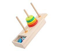 Parliky Rainbow Wooden Stacker for Sensory Shape Sorter with Smooth Polished Rings Bright Colors for Fine Motor Skills and Logical Thinking Development