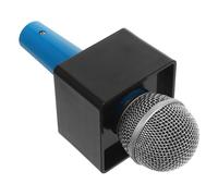 Parliky Realistic Fake Microphone with Square Flag for Karaoke Role Play Party Prop Pretend Handheld Mic Accessory for Creative Speech and Costume Play