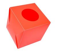 Parliky Red Plastic Raffle Box Multi-functional Donation and Lottery Case with Round Opening for Tickets and Cash Collection for Fundraising Corporate Events and Party Games