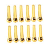 Parliky Replace and Reinforce 12pcs Brass Guitar Bridge Pins Guitar String Studs Improve Sweep Picking for Acoustic Folk Guitars