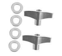 Parliky Replacement Metal Wing Nut Fastener for Cymbals Drum Hardware, Easy to Install Butterfly Screw Fixing Accessory for Drummers, Silver Colour