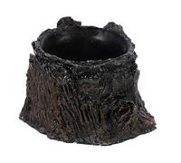 Parliky Reptile Feeding Dish Resin Water Bowl for Lizards Turtles and Frogs Tree Bark Design Easy to Clean Decorative Pet Food Bowl for Aquatic and Terrestrial Habitats