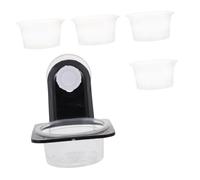 Parliky Reptile Food Bowl with Suction Cup Escape Drinking Basin for Geckos and Lizards Wall-mounted Water Feeder Easy to Clean Compact Pet Feeding Dish with Smooth Surface