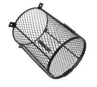 Parliky Reptile Heat Lamp Cover Mesh Cage Protector with Iron Multifunctional Design for Reptile Enclosure and Heating Lamp Guard, Black Anti-scald Lampshade for Safe Habitat Lighting