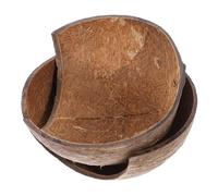 Parliky Reptile Hideout Coconut Shell Shelter 2pcs Natural Terrarium Ornament Hiding Place for Leopard Gecko Bearded Dragon Tortoise Habitat Decor