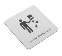 Parliky Save Paper Caution Sign Bathroom Indoor Restroom Do Not Waste Paper Warning Sign Unisex Toilet Reminder Plate for Office and Public Use