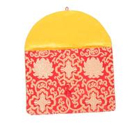 Parliky Silk Brocade A4 File Envelopes Red Brocade Pocket Folders with Chinese Knot Closure for Wedding and Festival Packaging