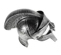 Parliky Silver Double-tooth Roman Helmet Ancient Rome Warrior Soldier Helmet Adult Costume Accessory for Historical Role Play and Themed Events