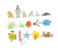 Parliky Simulated Life Models Educational for Ocean Animal Figures with Creatures and Seaweed Decorations Creative Fish Tank Adornments for Early Learning and Imaginative Play