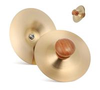 Parliky Small Finger Cymbals for Dancing Play Handheld Percussion Instrument Comfortable Grip Suitable for Beginners and Marching Band Performances