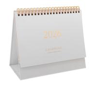 Parliky Small Mini Desk Calendar Standing Flip with Thick Paper Space Saving Academic Planner for Home Office Smooth Page Turn Minimalist White Design for Compact Desks