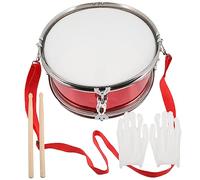 Parliky Snare Drum Set Educational Percussion Instrument Red with Steel and Wood Construction for Hand and Brain Coordination Kids for Children for Junior Marching Band Practice