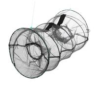 Parliky Spring Cage Fishing Net Crabbing Big Fish Net Foldable Catching Folding Trap Shrimp Fishing Cage Black