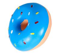 Parliky Squeaky Latex Dog Donut Shape Interactive Chew Plaything Soft Molar Teething for Puppies and Dogs Fun Sound Pet Play Companion Blue