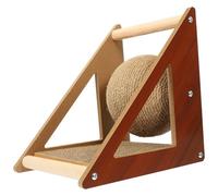 Parliky Stable Natural Jute Cat Scratching Board and Ball Set, Sturdy Small 30x16.6cm Kitten Scratcher Pad for Indoor Floor Use, Wear-resistant Geometric Shape Cat for Daily