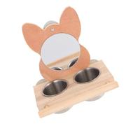 Parliky Stainless Steel Bird Feeder with Mirror Design for Cage Multifunctional Parrot Food and Water Dispenser Easy-clean Feeder Cup for Small Birds and Pets