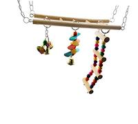 Parliky Stand Parrot 1pc Wooden Stair Swing Stand for Birds Colorful Wall Decoration for Parrot Perching 30x23cm Interactive Bird Perch Stand for Pet Parrots Parrot Feeder