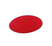 Parliky Static Red Wool Turntable Mat Diameter for Vinyl Records Non Slip Groove Record Player Pad Vibration Felt Platter Mat Compatible with Standard Spindles