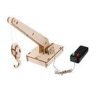 Parliky Stem Crane Assemble for Educational Gear Pulley Physics Kit Learning for Hand-eye Coordination and Science Experiment Fun Random Color