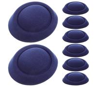 Parliky Stewardess Pillbox Hat Fascinator Base Multi-Functional 8pcs Navy Small Eva and Cloth Hair Accessory, Comfortable DIY Headwear Supplies for Women for Craft and Hair Decoration
