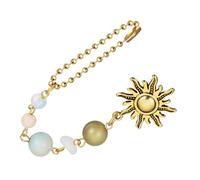Parliky Sun Shaped Car Mirror Pendant with Sturdy Chain Hanging Rear View Mirror Ornament for Cars Trucks Suvs Versatile Decorative Accessory and Beyond