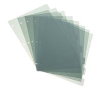 Parliky Tabbed Insert Pages Loose Leaf Organizer Dividers with Semitransparent PP Sleeves Binder Index Dividers for School Office Projects in Dark Green