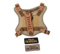 Parliky Tactical Cat Harness Vest with Leash Escape Adjustable Walking Harness for Cats and Small Dogs Padded Khaki Pet Vest with Secure Metal D-ring for Outdoor Safety