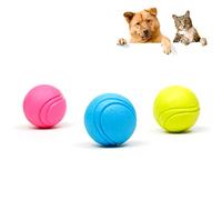 Parliky Teeth Cleaning Dog Toys Puppy Toy Balls Rubber Tennis Ball Shape Strengthen Bond Build Self-esteem Random Color