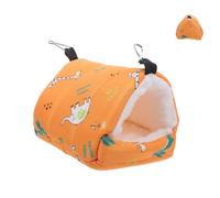 Parliky Thickened Warm Small Animal Bed for Winter Soft Lint Parrot Sleeping Nest and Hamster Hideout Hammock Detachable Cozy Guinea Pig House Cage Accessory with Inviting Yellow Color