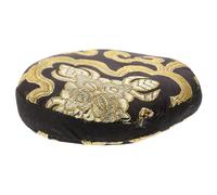Parliky Tibetan Singing Bowl Cushion Black Gold Handmade Wooden Fish Mat Decorative Pillow Holder for Meditation Buddhist Gifts with Patterns and Practical Design